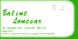 balint loncsar business card
